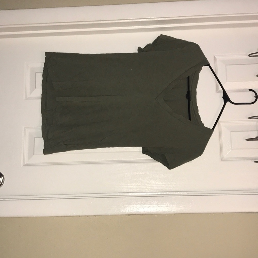 Olive green V-neck
